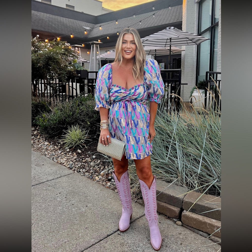 The perfect metallic party dress from BuddyLove. Colby dress. Size medium.